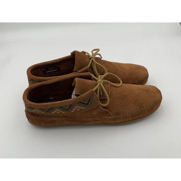 Minnetonka Mosaic Ankle Brown Suede Women’s Moccasin Size 9.5 New In Box . - Picture 5 of 9